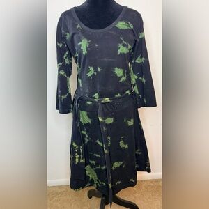 Avatar 100% Organic cotton tie dye black boho hippie festival shirt dress small